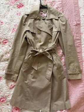 Juicy Couture Khaki Trench Coat with Belt